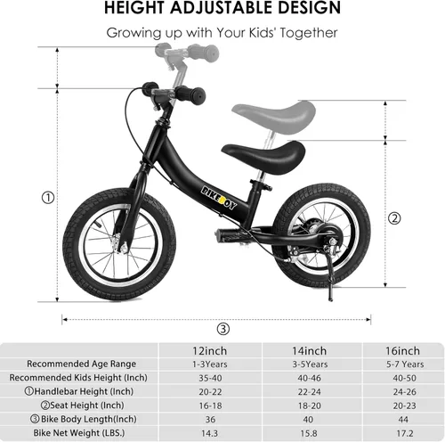 Miniatura 6 de Balance Bike 2 in 1,The Dual Use of a Kids Balance Bike and Toddler Bike, for 2 3 4 5 6 7 Years Old -12 14 16 Inches with Training Theory, Brake