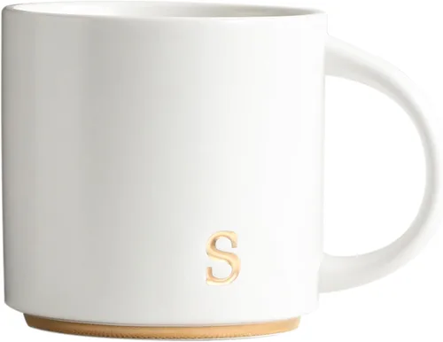 Miniatura 24 de COLLECTIVE HOME - Tazas de cerámica con monograma, tazas de café con inicial dorada de 15 onzas, elegantes tazas de té del alfabeto, elegante taza
