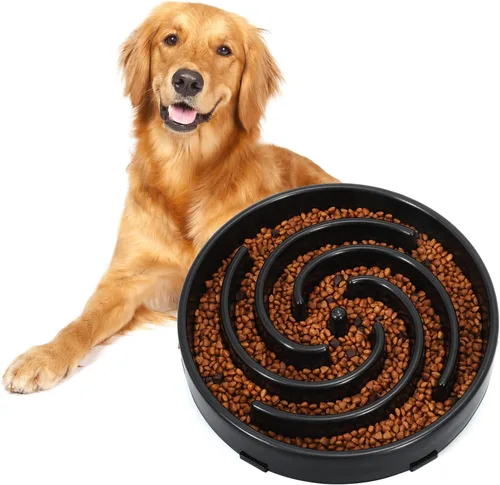 Cuencos de Alimentación Lenta para Perros Grandes y Medianos Antideslizante, Cuenco de Rompecabezas Laberinto para Mascotas, Platos de Alimentación