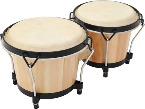 Miniatura 7 de Juego de Bongós MUSICUBE 4” y 5” para adultos, niños, principiantes y profesionales, tambor de madera y metal con llave de afinación Madera y metal