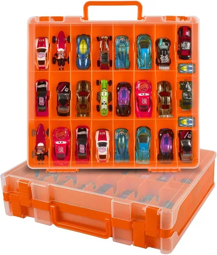 Miniatura 10 de Estuche organizador de almacenamiento de juguetes compatible con autos Hot Wheels/para autos Matchbox. Contenedor de exhibición y transporte