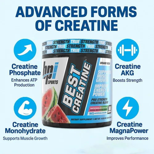 Miniatura 3 de BPI Sports Best Creatine - Polvo de monohidrato de creatina para hombres y mujeres, sal del Himalaya - Fuerza, bombeo, crecimiento muscular