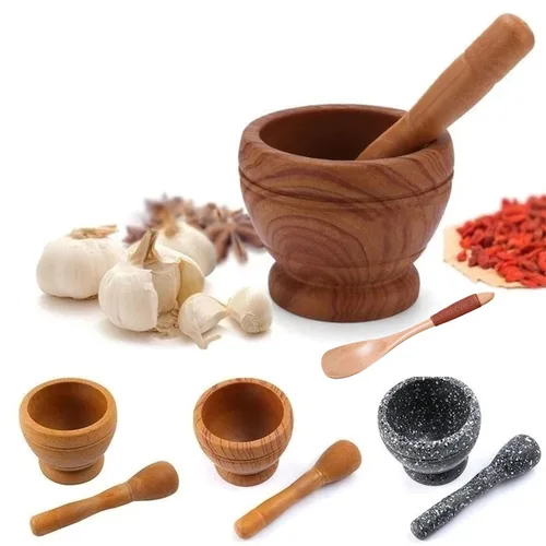 Miniatura 2 de Juego de Mortero y Mazo de Resina, Molcajete para Guacamole Molinillo para Ajo, Especias y Hierbas, Excelente para Guacamole y Especias, Utensilios