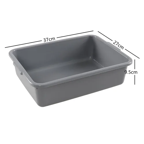 Miniatura 2 de Caja de autobús comercial de 8 L, paquete de 5 unidades, pequeña bañera de autobús de lavado, color gris