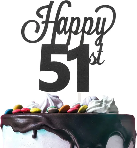 Miniatura 40 de LINGTEER - Decoración para pastel con texto "Happy Birthday 100", color negro