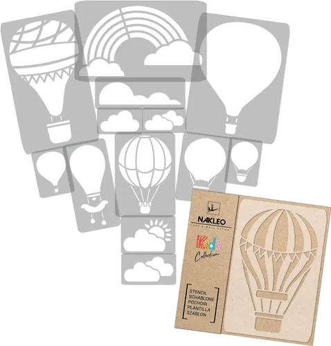 Miniatura 20 de NAKLEO Juego de plantillas de pintura para niños, 14 plantillas de 3.5 x 4.7 pulgadas a 9.1 x 13.4 pulgadas, plantas de otoño, plantillas de dibujo
