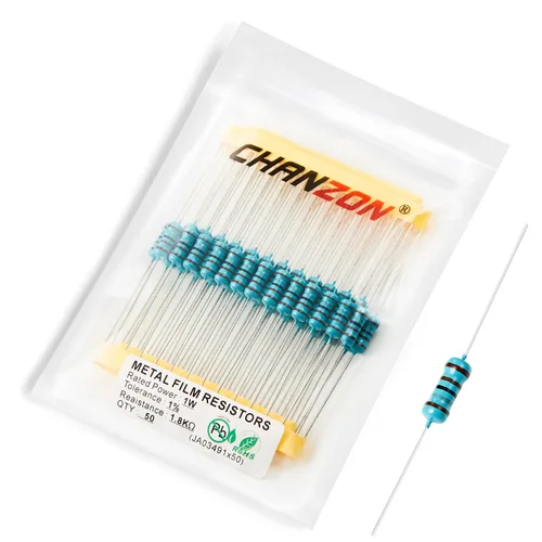 Miniatura 70 de Chanzon 50 piezas 1 W 10 Ω ohm Resistencia de película metálica fija de tolerancia 0.01 ±1% 10R MF Resistencias de agujero pasante con limitación