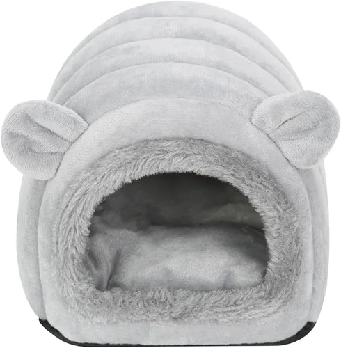 Miniatura 3 de Cama de Cueva para Erizo, Nido Escondite, Hámster, Conejillo de Indias, Suministros para Jaula de Animales Pequeños, Casa Cálida - Gris