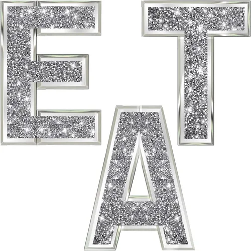 Miniatura 10 de ZOLAPI 3 piezas Letras Independientes BAR. Letras de Cristal Diamante Glamorosas. Vidrio Espejo Plateado Decoración del Hogar para Pared, Cocina