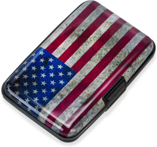 Miniatura 30 de Mayski Soporte para tarjetas de crédito, bloqueo RFID, funda rígida de aleación de aluminio, pequeña cartera de metal para mujeres y hombres