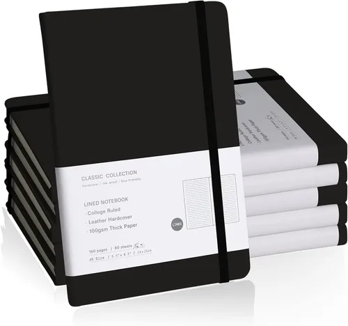 Miniatura 32 de Cuaderno rayado con tapa dura para hombres y mujeres – Cuadernos para escribir, trabajo, escuela, hogar y notas diarias, 160 páginas – Tamaño A5