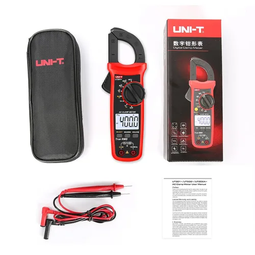 Miniatura 7 de UNI-T Abrazadera digital UT201+, corriente CA True RMS HVAC Volt Amp Ohm medidor abrazadera en multímetro, rango automático 4,000 cuentas NCV AC DC