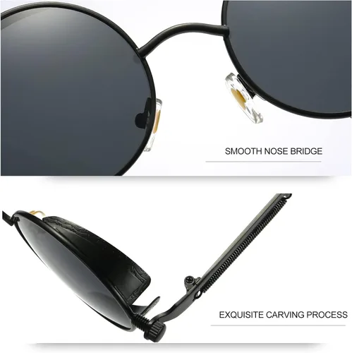Miniatura 5 de Gafas de sol Joopin polarizadas, estilo Lennon, redondas, gafas de sol estilo hippy redondas para mujer y hombre