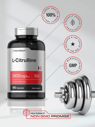 Miniatura 5 de Horbaach L Citrulina Suplemento para hombres y mujeres 2400 mg 180 cápsulas Máxima fuerza y forma libre Sin OMG, sin gluten