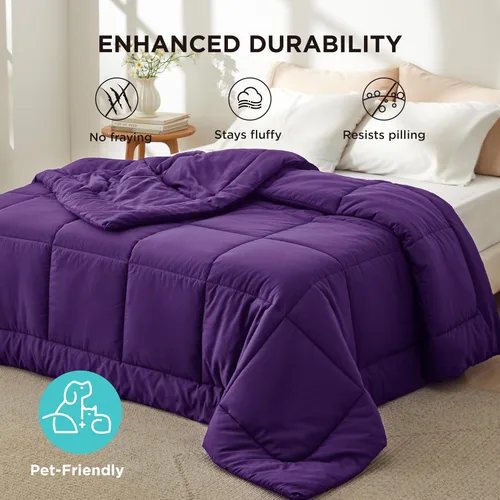 Miniatura 18 de Bedsure Relleno de edredón – Edredones acolchados tamaño King, edredón para todas las estaciones, ropa de cama alternativa de plumón suave, con 8