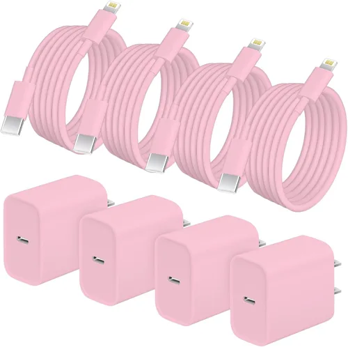 Miniatura 9 de AISNI Cargador para iPhone de carga rápida, paquete de 4 unidades de 20 W PD USB C con cable de carga rápida de 6 pies certificado MFi para iPhone