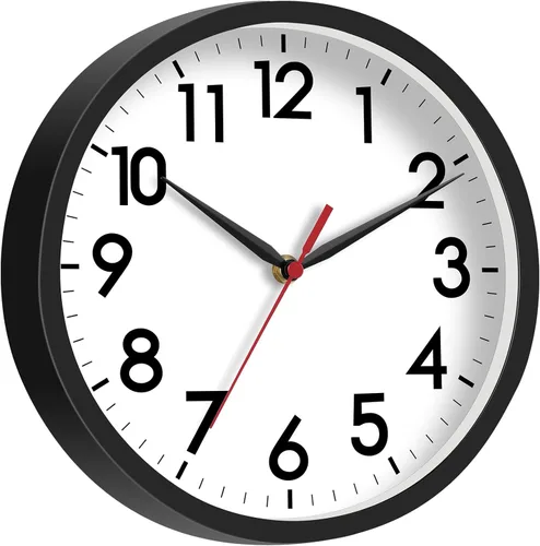 Miniatura 7 de AKCISOT Reloj de Pared, Relojes de Pared Pequeños Modernos a Batería de 8 Pulgadas, Silencioso Sin Tic-Tac Analógico Clásico para Oficina, Hogar