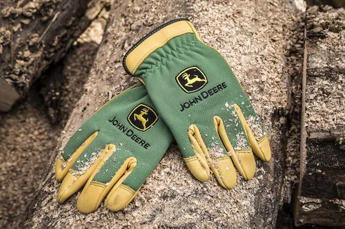 Miniatura 7 de John Deere JD00008-XL Guantes de cuero de venado de grano superior para hombres, resistentes a la abrasión, color marrón claro, resistentes al agua