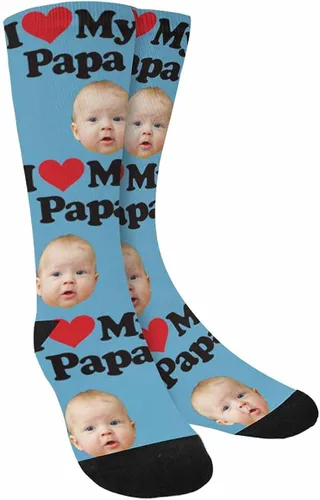 InterestPrint Calcetines personalizados con fotos familiares para hombres y mujeres, sube tu imagen familiar memorable única, Blanco