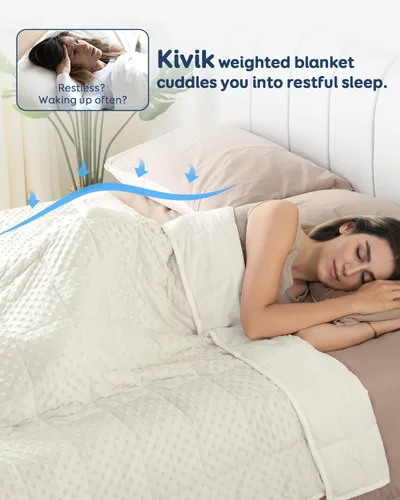 Miniatura 2 de Kivik Manta con peso lavable para adultos, manta pesada de 12 libras, edredón con peso ultrasuave y fresco de minky, regalos para dormir y calmar
