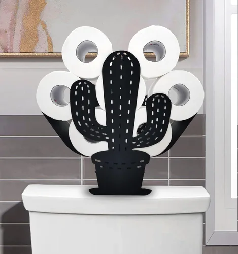 Miniatura 16 de Black Antler - Soporte de papel higiénico de metal, organizador de papel higiénico decorativo de metal para baños, capacidad para 8 rollos