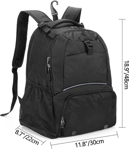 Miniatura 6 de DSLEAF Mochila de tenis para 2 raquetas, bolsa de tenis con espacio separado para zapatos ventilado para tenis, pickleball, bádminton, raqueta