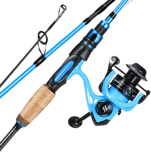 Miniatura 10 de Sougayilang Combo giratorio, caña de pescar mediana pesada y carrete giratorio de 2000, caña de pescar y carrete Commbo para aparejos de pesca de B