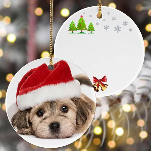 Miniatura 15 de Adornos de Navidad personalizados con foto 2025, nombre personalizado para perro y gato, adornos para árbol de Navidad, cachorros, perros, gatos