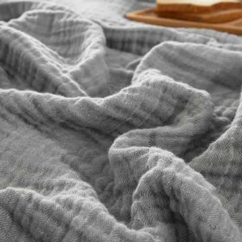 Miniatura 7 de PHF Manta de Muselina de Algodón 100%, Tamaño Queen 90"x90", Manta de Gasa Ligera de 4 Capas, Manta Minimalista Transpirable Suave como Nube para 02