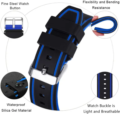 Miniatura 4 de Compatible con correas de Apple Watch de 1.929 in, 1.811 in, 1.772 in, 1.732 in, 1.654 in, 1.614 in, 1.575 in, 1.496 in, correa de repuesto