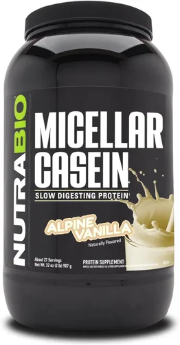 Miniatura 9 de NutraBio Proteína en polvo de caseína, polvo de casien micelar, 0.88 onzas de proteína de digestión lenta, ayuda a mantenerte lleno, recuperación