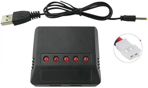 Miniatura 5 de Accessory - Batería de litio de 3.7 V 400 mAh con cargador 5 en 1 para Syma Q11 H99W JJRC H31 H6C H98 TR-C385 TR-F22 TR-P51 Drone de control remoto