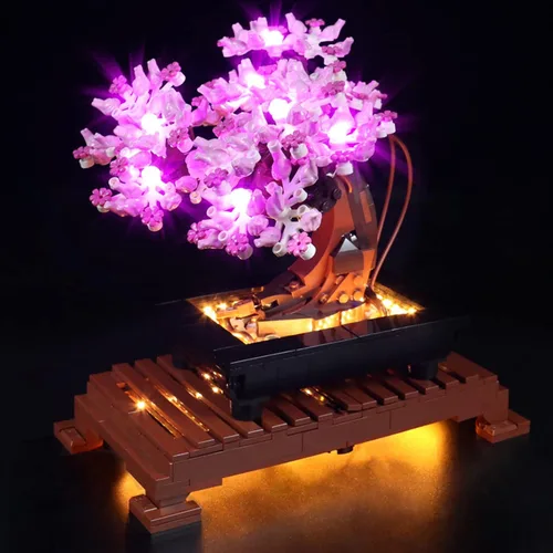 Miniatura 2 de Kit de Luces LED para LEGO 10281 Set de Árbol Bonsái, Luces de Decoración para Modelo Rosa