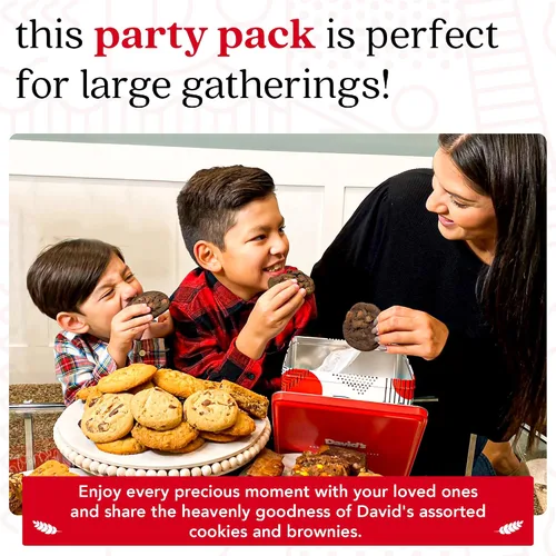 Miniatura 4 de David's Cookies - Cesta de galletas y brownies surtidos gourmet frescos, para compartir en el Superbowl con familia y amigos; paquete de fiesta