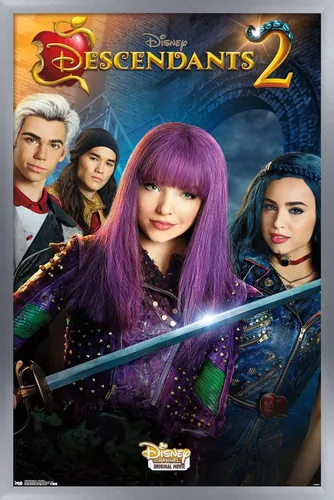 Miniatura 10 de Trends International Disney Descendants 2 - Póster de pared de una hoja, 14.725 x 22.375 pulgadas, versión enmarcada de madera de granero