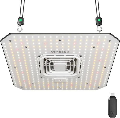 VIVOSUN AeroLight A100SE, Luz LED de Cultivo de 100W con ventilador de circulación integrado y controlador GrowHub E25, compatible con aplicación y