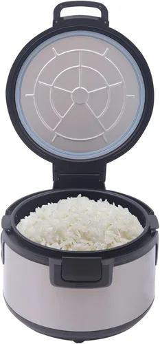 Miniatura 10 de Calentador de arroz eléctrico, calentador de arroz comercial de acero inoxidable resistente, con ajustes de temperatura, olla de arroz, calentador