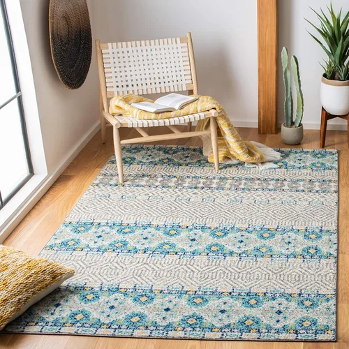 Miniatura 44 de SAFAVIEH Madison Collection - Alfombra decorativa de 2 pies 3 pulgadas x 4 pies, color carbón y gris, diseño bohemio chic, no desprende pelusa