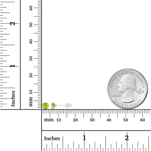 Miniatura 4 de Aretes de tuerca con tuerca de oro macizo de 14 quilates, hipoalergénicos, 0.157 in, con piedra natal redonda
