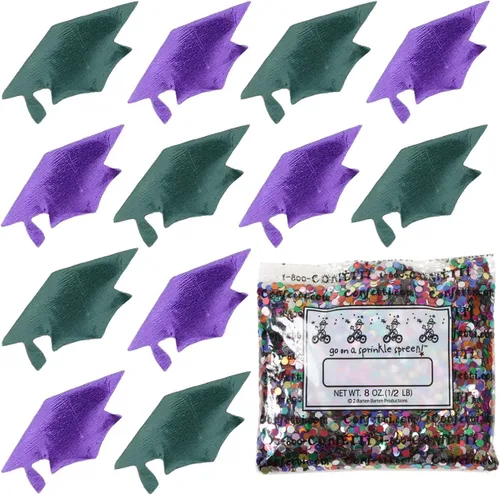 Miniatura 69 de Confetti Grad Cap Negro, Azul Marino Combo - 2 bolsas de media onza (1 oz)