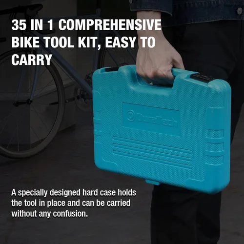 Miniatura 4 de DURATECH Kit de reparación de bicicletas, kit de herramientas de bicicleta de 35 piezas con estuche de transporte, accesorios de bicicleta