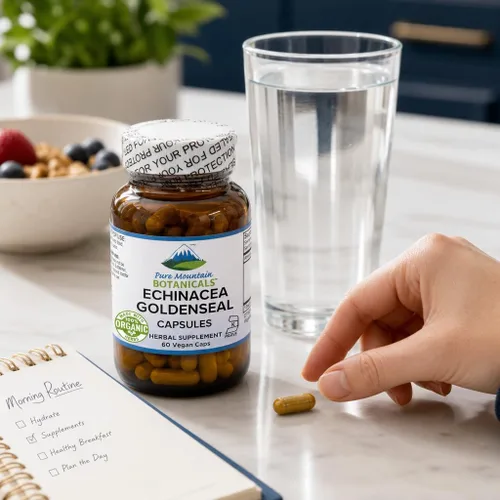 Miniatura 9 de Pure Mountain Botanicals Cápsulas de sello de oro de equinácea – 450 mg de complejo orgánico de raíz de equinácea y sello de oro – 90 cápsulas