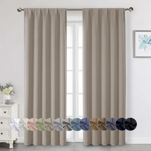 Miniatura 145 de Cortinas opacas para dormitorio, sala de estar, juego de 2 paneles de 54 pulgadas de largo, cortinas de oscurecimiento de habitación con aislamiento