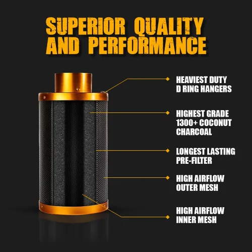 Miniatura 2 de Gorilla - Filtro de carbono – Carbón más fuerte y duradero, para ventilador de conductos en línea, control de olores, hidroponía, tiendas de cultivo