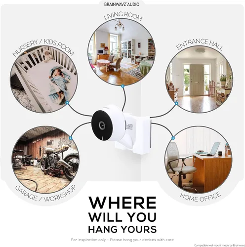 Miniatura 8 de LaView LV-PWF1 1080P HD - Soporte de pared para cámara interior LaView LV-PWF1, soporte adhesivo para cámara de seguridad, reduce puntos ciegos