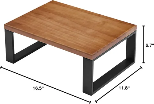 Miniatura 7 de Taburete de madera maciza para adultos y personas mayores, antideslizante, escalones de cama resistentes para camas altas con capacidad de 500 Nogal
