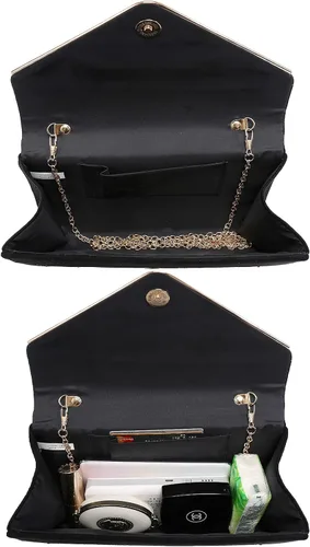 Miniatura 5 de Dasein Bolso de noche con diamantes de imitación para mujer, clutch de ante sintético, bolsos brillantes para fiestas formales, cóctel, boda, cartera