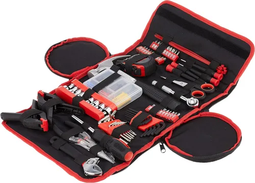 Stalwart Kit de herramientas hogar Auto & Oficina En Roll Up en la bolsa 86 piezas por Rojo