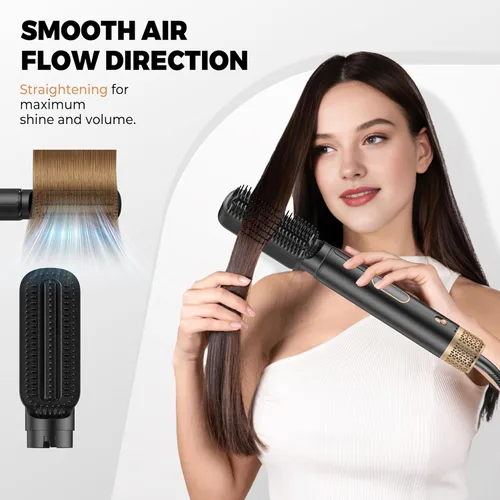 Miniatura 5 de Cepillo secador de pelo 5 en UNO, secador de pelo, varita rizadora, juego de herramientas de peinado de cabello, masaje iónico de aire caliente