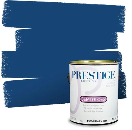 Miniatura 222 de Prestige Paints. - Base y pintura para exteriores en un solo galón, 1 galón. plano, comparable con Sherwin Williams Topsail. SW6799-PCM